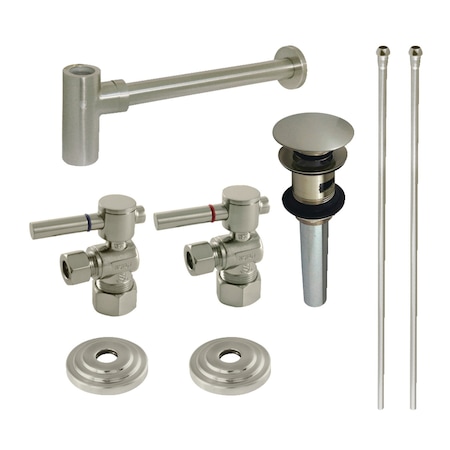 Kingston Brass CC53308DLTRMK2 Plumbing Sink Trim Kit with Bottle Trap and Overflow Drain, Brushed Nickel CC53308DLTRMK2